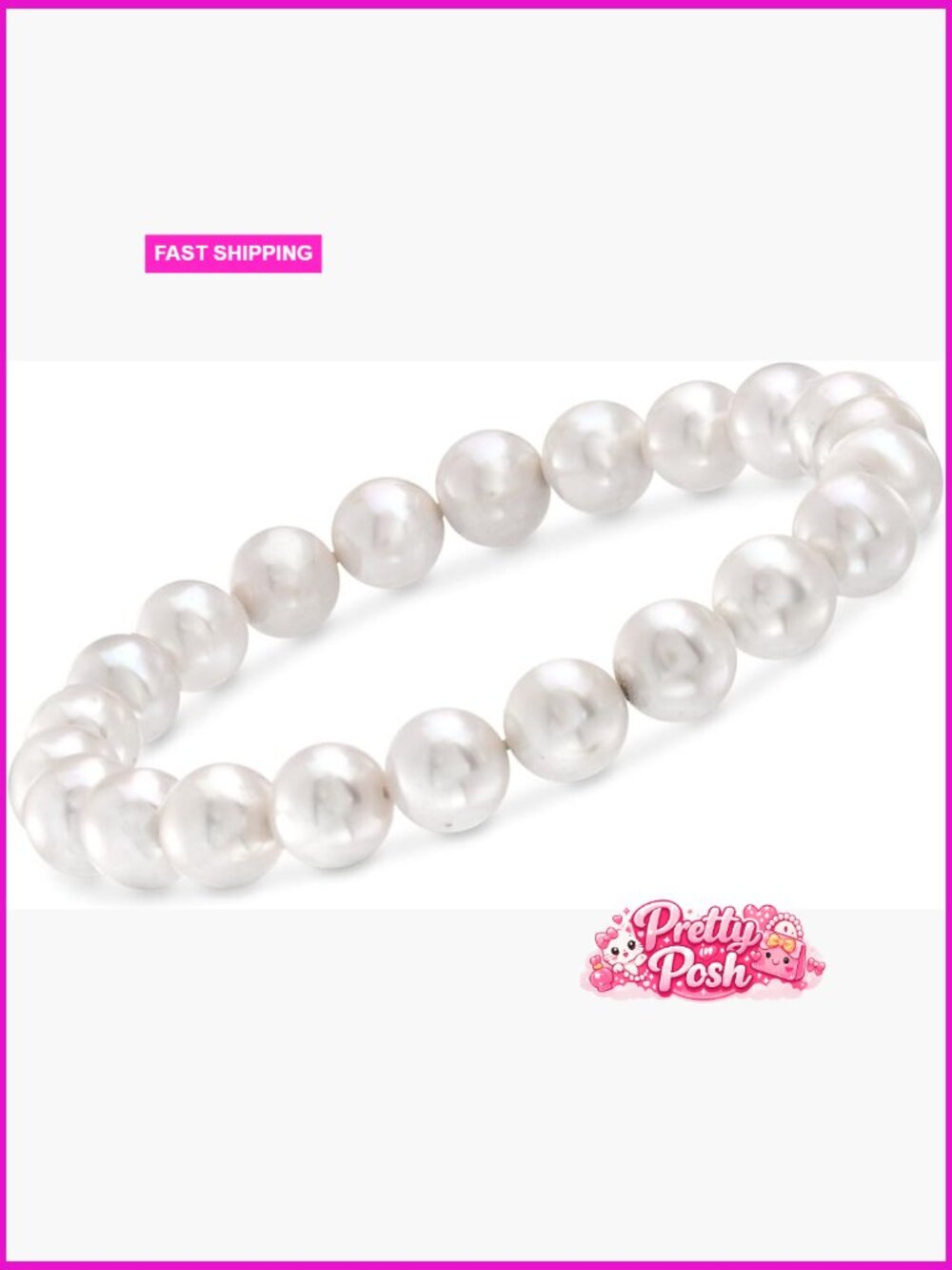 8-8.5mm Cultured Pearl Stretch Bracelet Women Jewelry